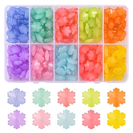 200 piezas 10 colores perlas de acrílico de gelatina de imitación, facetados, copo de nieve