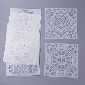 Gabarits de dessin en plastique, pour la peinture sur scrapbook tissu carreaux sol meubles bois, floral