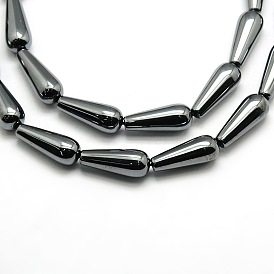 Каплевидные немагнитные бусины из синтетического гематита, бисер нитей, класс АА