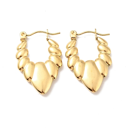 304 Массивные овальные серьги-кольца из нержавеющей стали с витой формой для женщин, ионное покрытие (IP)