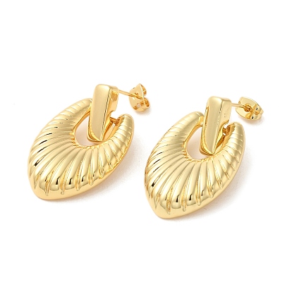 Aretes colgantes con forma de lágrima de latón, larga duración plateado, sin plomo y cadmio
