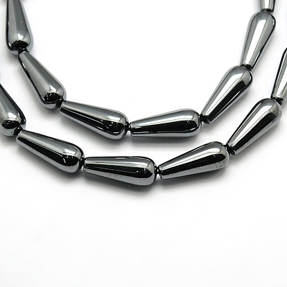 Каплевидные немагнитные бусины из синтетического гематита, бисер нитей, класс АА