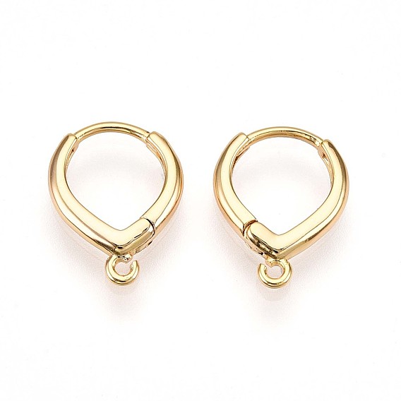 Латунная серьга-кольцо, без свинца, без никеля и без кадмия, сердце