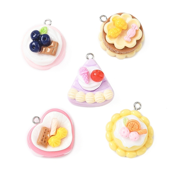 Подвески из смолы, торт, с железной платиной петлей