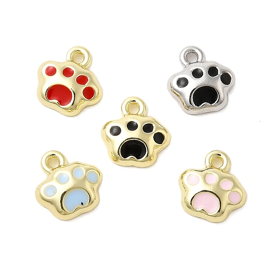 Сплав эмали прелести, стойки покрытие, долговечный, без свинца, без кадмии и без никеля, светлое золото/платина, очарование отпечатка лапы