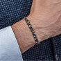 Синтетические немагнитные браслеты из гематитовых бусин, эластичные, для мужчин, прямоугольник и рондель