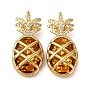 Латунные микро проложить кубического циркония подвески, ананас, со стеклом, без кадмия и без свинца, стойки покрытие, долговечный