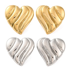 304 из нержавеющей стали серьги, сердце с полосой