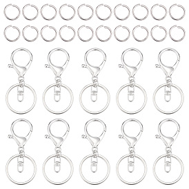 40разрезные кольца для ключей из сплава, брелок для ключей, с 100шт 304 открытыми соединительными кольцами из нержавеющей стали