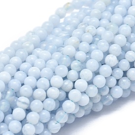 Natural Blue Lace Agate Beads Strands, Round