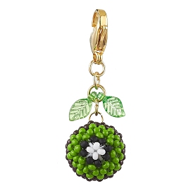 Киви стеклянные бусины подвески украшения, Подвеска-застежка-когти омара для украшения сумки