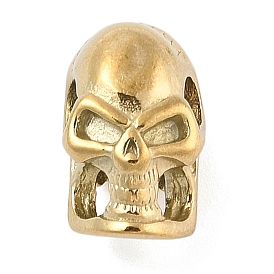 304 из нержавеющей стали европейские шарики, бусины с большим отверстием, череп, вакуумное покрытие pvd