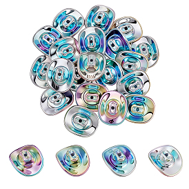 20 акриловые бусины с УФ-покрытием, радужный, шляпа, металла обвитые