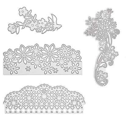 Frame Carbon Steel Cutting Dies Stencils, for DIY Scrapbooking/Photo Album, Decorative Embossing DIY Paper Card, Flower & Lace