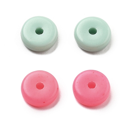 Непрозрачные акриловые бусины, плоско-круглые