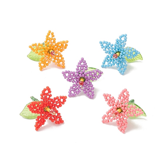 Стеклянные подвески из бисера, амулет из гибискуса мутабилиса, с 304 штифтами из нержавеющей стали и акриловой фольгой, реальный 18 k позолоченный