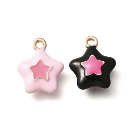 Латунь эмаль прелести, реальный 18 k позолоченный, стойки покрытие, без свинца и без кадмия, долговечный, звезда очарование