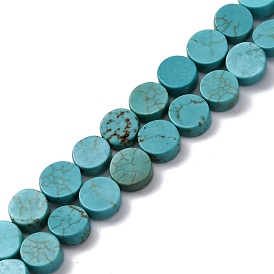 Природные Говлит бисер нитей, плоско-круглые, окрашенные