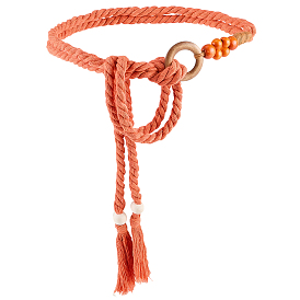 1 плетеные хлопковые пояса ручной работы с кисточками для женщин и дамских платьев