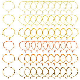 60шт 6 цвета нейлоновый шнур изготовление браслета, с открытыми пружинными кольцами из нержавеющей стали 304, цвет нержавеющей стали
