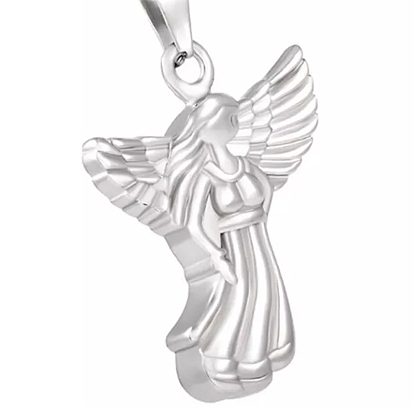Stainless Steel Pendant Necklaces, Angel Urn Ashes Necklaces