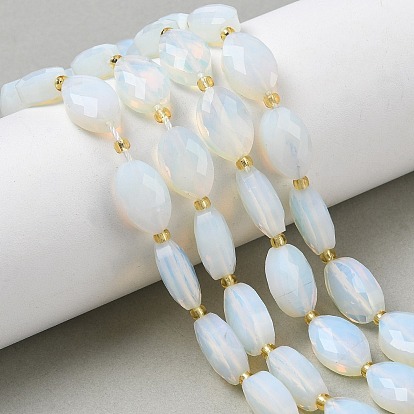 Opalite бисер пряди, граненые, лошадь форма глаз, с бисером