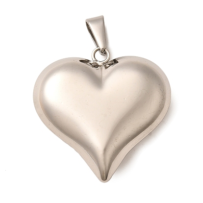 304 Stainless Steel Pendants, Heart Charm