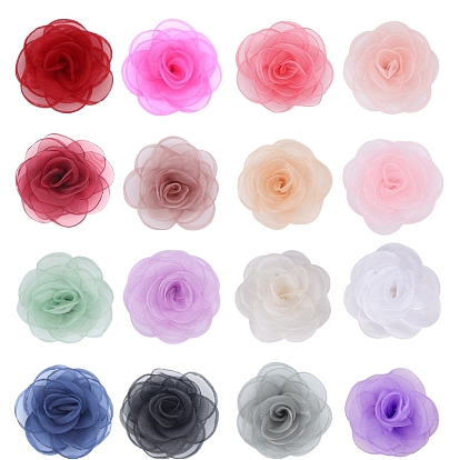 Handarbeit gewebt Ornament Accessoires, 3d Organza-Chiffonstoff Rose