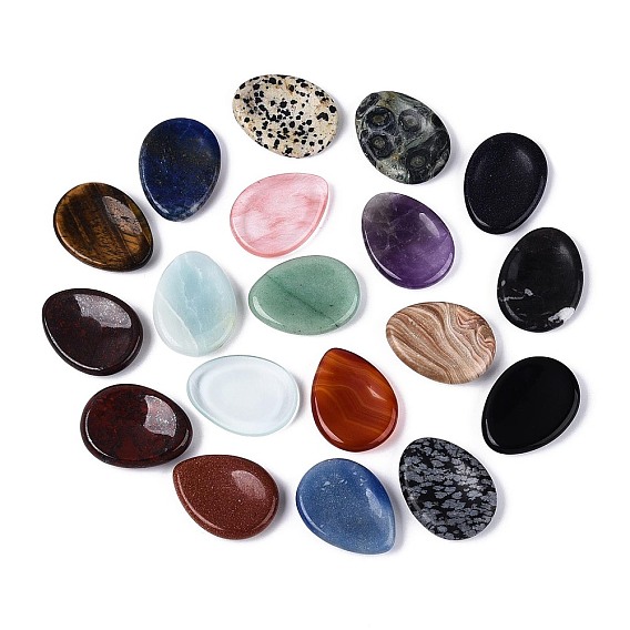 Натуральный и синтетический смешанный камень для снятия напряжения с большого пальца, для лечения Рэйки снятие стресса, форма слезы