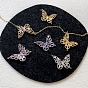 Alloy Micro Pave Cubic Zirconia Pendants, Butterfly