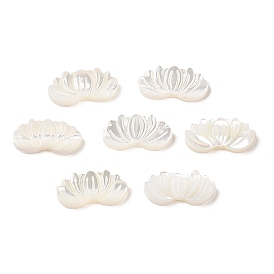 Perles sculptées en coquille de troca naturelle, fleur de lotus, eau de Javel