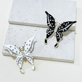 Butterfly Enamel Pins, Alloy Rhinestone Brooches for Backpack Clothes