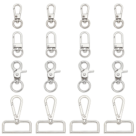 16pcs 4 fermoirs pivotants en alliage de zinc de style,  crochet mousqueton, forme mixte