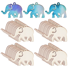 50 шт. деревянные лазерные подвески большого размера, неокрашенными, прелести животных