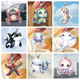 Cute Ocean Animal Acrylic Keychain Backpack Pendant Ocean Theme