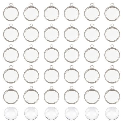 Наборы для изготовления полукруглых подвесок своими руками, в том числе 304 подвесные кабошоны из нержавеющей стали и кабошоны из прозрачного стекла.