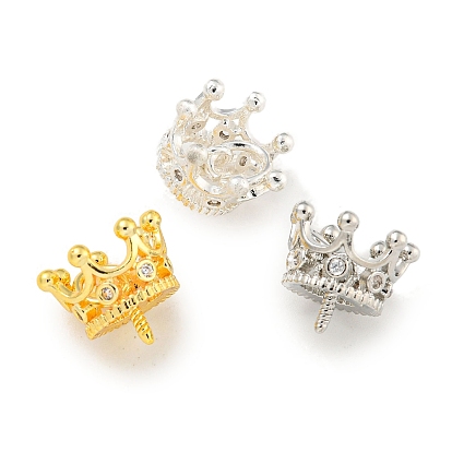 Латунный микро-паве кубический цирконий, за половину пробурено бисера, долговечный, без свинца и без кадмия, корона