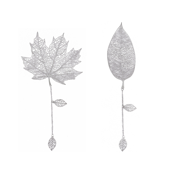 Stainless Steel Bookmarks, Hollow Leaf