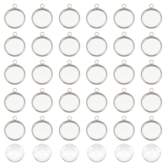 Наборы для изготовления полукруглых подвесок своими руками, в том числе 304 подвесные кабошоны из нержавеющей стали и кабошоны из прозрачного стекла.