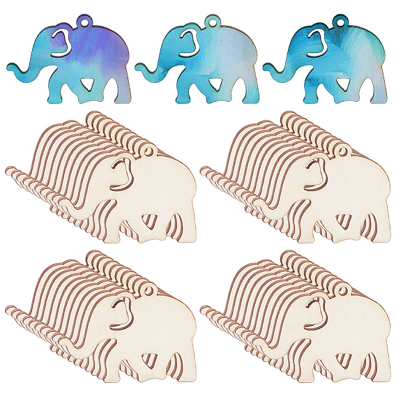 50 шт. деревянные лазерные подвески большого размера, неокрашенными, прелести животных