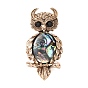 Антикварные значки для лацканов из сплава в форме совы, украшенные стразами., Значки-ракушки для рюкзаков и одежды