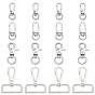 16pcs 4 fermoirs pivotants en alliage de zinc de style,  crochet mousqueton, forme mixte