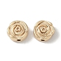 Rack Plating Brass Pendants, Cadmium Free & Nickel Free & Lead Free, Rose Round