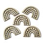 100Pcs Wood Pendants, Rainbow Charms