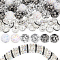 DIY 60Pcs 9 Styles Resin & Brass Rhinestone Bead Findings Kits