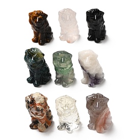 Natural & Synthetic Gemstone Sculpture Display Decorations, for Home Office Desk, Lion