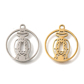 201 Stainless Steel Pendants, Flat Round Charms