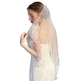 Фаты из полиэфирной сетки, украшения для свадебной вечеринки для женщин, с расческой для волос