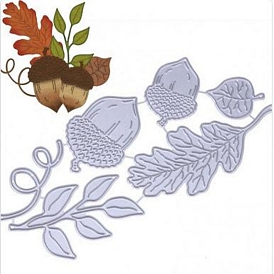 Plantillas de troqueles de corte de acero al carbono con patrón de hojas y bellotas de otoño, para diy scrapbooking, album de fotos, tarjeta de papel decorativa en relieve