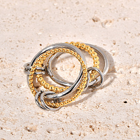 Twist 304 Stainless Steel Finger Rings for Women, Stackable Rings